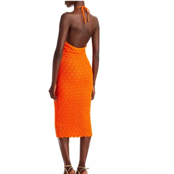 NWT Alice and Olivia Jone Textured Knit Halter Dress - Picture 2 of 3